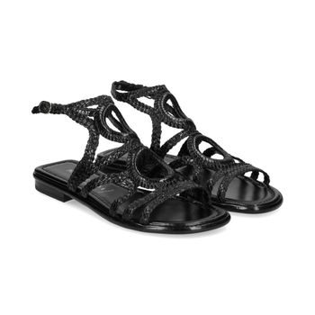 Pons Quintana Sandalias Planas Mujer - Negro Talla 40