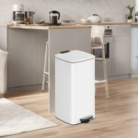 cubo de basura de cocina de 30 l de acero de color blanco