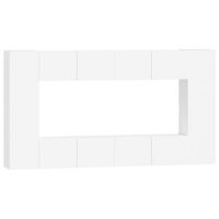 set de 8 uds muebles tv  mueble de salon  armario tv madera contrachapada blanco