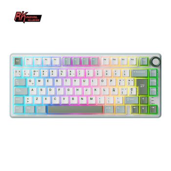 Teclado mecánico con cable RK R75 Royal Kludge, 80 teclas, 80% junta, retroiluminado RGB, teclado para juegos intercambiable en caliente con teclas MDA PBT