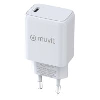 muvit for change cargador de pared usb-c pd 25w blanco