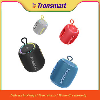 Altavoz Portátil Bluetooth Tronsmart T8 Mini con Audio de 360 Grados, 20 Horas de Reproducción, Resistente al Agua IPX7, Control por Aplicación para Camping