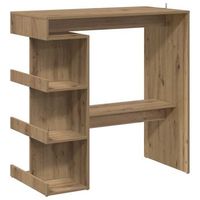 mesa bar con estante almacenaje roble artisan 100x48x1015 cm vidaxl