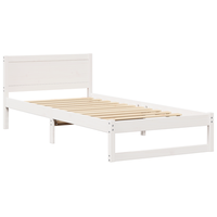 cama individual  cama blanca madera 90 x 190 cm cama rectangular minimalista cfw44413