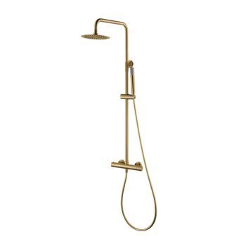 Imex – Monza Columna De Ducha Termostático Oro Cepillado Oro Cepillado