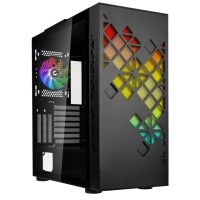bitfenix tracery cristal templado usb-c argb negra