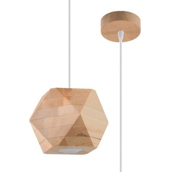 Lámpara colgante mion madera natural