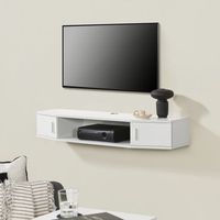 estanteria de pared para tv torring de 2 niveles y 2 puertas aglomerado 18 x 110 x 30 cm - blanco encasa