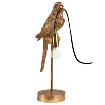 Lámpara De Mesa Con Temática Animal Lámpara De Noche Con Forma De Loro Lámpara De Lectura Para Dormitorio Dorada Sinatra