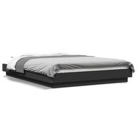 cama matrimonial  cama para adultos  estructura cama con luces led madera ingenieria negro 120x190cm