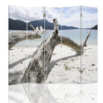 Biombo White Sand - Separador De Ambientes Cm. 180x180 (5 Paneles)