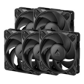 Refrigeración Aire Arctic PWM 120 mm Negro P12 Pro LN Pack 5 unidades