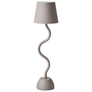Lámpara De Mesa Moderna De Hierro Aluminio Con Interruptor Táctil Cable Usb De Carga Inalámbrica Para Interior Y Exterior Beige Vouga