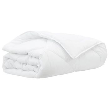 Edredón 260 X 220 X 4 Cm No Poliéster Blanco Transpirable Vidaxl
