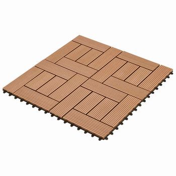 Tile De Decking 22 Uds. Marrón 30 X 30 Cm Wpc Vidaxl