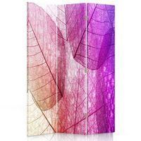 biombo lilac leaves - separador de ambientes cm 110x150 3 paneles