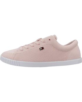 de TOMMY HILFIGER ZAPATILLAS MUJER MODELO FLAG LACE UP SNEAKER KNI COLOR ROSA TJQ