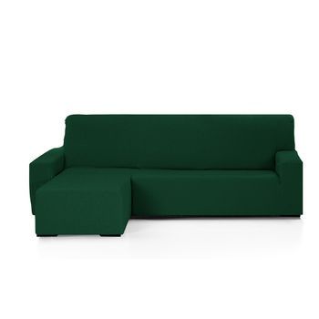 Funda De Sofá Chaise Longue Modelo Emilia:color - Verde Botella, Posición Chaise Longe - Brazo Izquierdo Corto