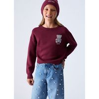 liu jo jersey punto con bordado joya para nina
