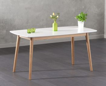 Nordic 150cm Oak and White Dining Table