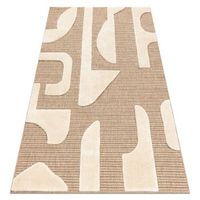 spark 0696a alfombra beige  crema - geometrico sisal estructural 120x170 cm