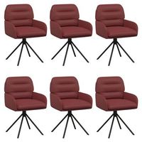 sillas de comedor giratorias 6 uds cuero sintetico rojo vino vidaxl