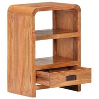 mesita de noche  mesilla de noche madera maciza acacia acabado miel 40x30x60 cm
