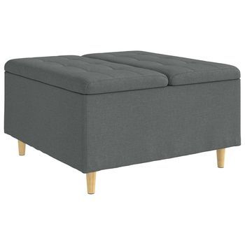 Ottoman Con Almacenamiento Gris Oscuro 80 X 80 X 45 Cm Tela Vidaxl