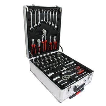 Maletín De Herramientas - Organizador Taller - Aluminio Y Plástico - Plata (36.5x20x51cm)
