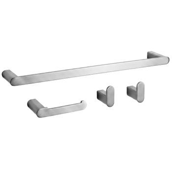 Juego De Perchas De Baño Mati Brush Nickel 4 Pieces
