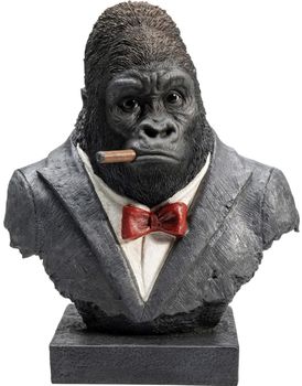 Figura de busto de gorila de poliresina negro 48cm