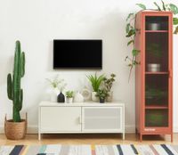 mueble tv de metal beige arena l120cm