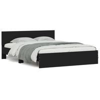 cama matrimonial  cama para adultos  estructura de cama con cabecero negra 150x200 cm