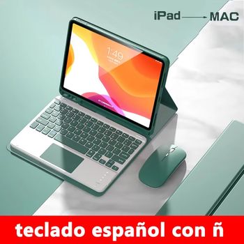 Funda con teclado en español para iPad Air Pro 11 13 2024 M2 M4,iPad 10,2, 7/8/9. ª generación, 10,9'' Air 3, 4, 5, 2022 Pro 11 12,9 Funda Cover teclado español ñ