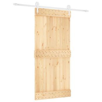Puerta Corredera Natural Y Blanco 95 X 210 Cm Vidaxl