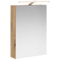 armario con espejo de bano roble artisan 50 x 145 x 70 cm vidaxl
