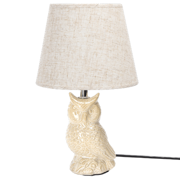 Aigostar Lampara de Mesa de Cerámica, Vintage Lámpara de Mesita de Noche con Pantalla de Tela, Casquillo E14, max.40W, Luz de Noche, Lámpara de Sobremesa para Dormitorio, Salón (sin Bombilla)