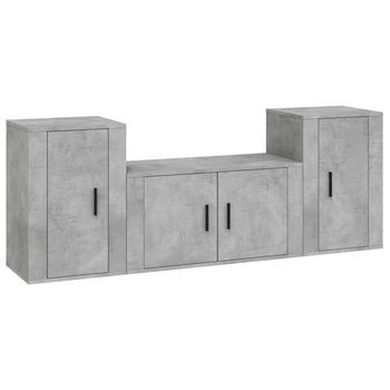Set De Muebles De Tv 3 Pzas Madera Contrachapada Gris Hormigón Vidaxl