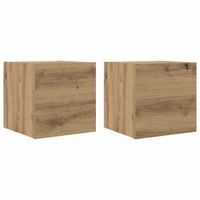 muebles de pared para tv 2 uds roble artisan 305x30x30 cm vidaxl