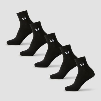 Calcetines tobilleros unisex de MP (paquete de 5) - Negro - UK 9-11