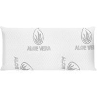 almohada de espuma con aloe vera firmeza media transpirable y ergonomica alivia cuello y cervicales funda extraible y lavable ideal para dormir de lado o boca arriba