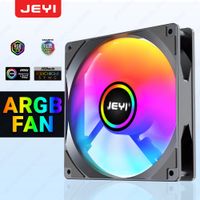 jeyi-ventilador de refrigeracion argb para pc 120mm aura sync rgb disipador de calor ultra silencioso ventilador con puerto argb de 4 pines pwm y 5v y 3 pines