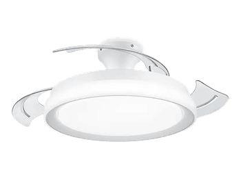 Ventilador de techo con luz - Philips Bliss (2026), 28 W, 6 Velocidades, Aspas retráctiles, 106 cm, 4500 lúmenes regulables, Mando a distancia, Blanco