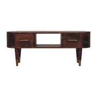 consola multimedia de madera maciza muebles artesanales valenza curva