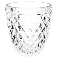 vaso de vidrio transparente con relieve