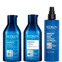 set de champu acondicionador y tratamiento antirroturas sin aclarado extreme reparador para cabello danado de redken
