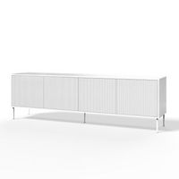 aparador de 4 puertas budapest-s blanco en melamina y mdf acanalado