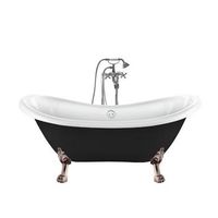 banera con patas darlington negra 175 cm patas leon cobre envejecido