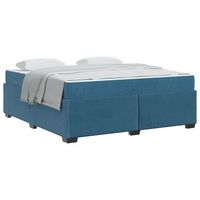 estructura de cama con colchon azul oscuro 180 x 200 cm tela vidaxl