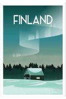 poster de viaje de laponia finlandesa sin marco 60x90cm